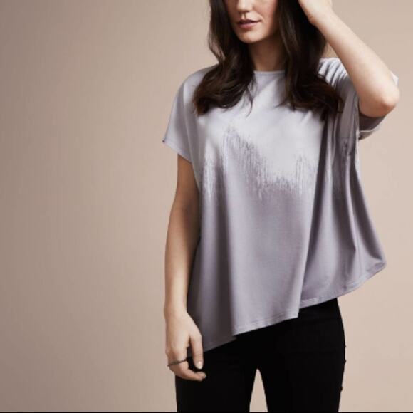 Elizabeth & Clarke Gray The Unstainable Whitney Asymmetrical Tunic Size 10 🩶✨🖤 - Picture 1 of 12